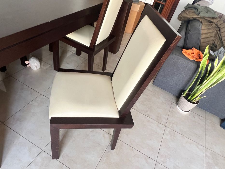 Móveis Sala Madeira Wenguê: Mesa + 6 cadeiras