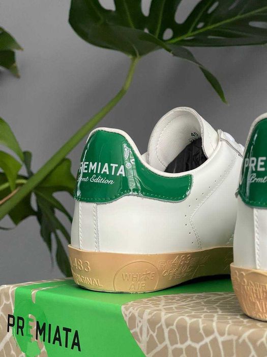 Premiata Stevend White Green Grey Beige Man