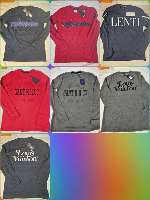 Longsleeve biała czarna Gant nowośc Louis Vuitton Valentino premium