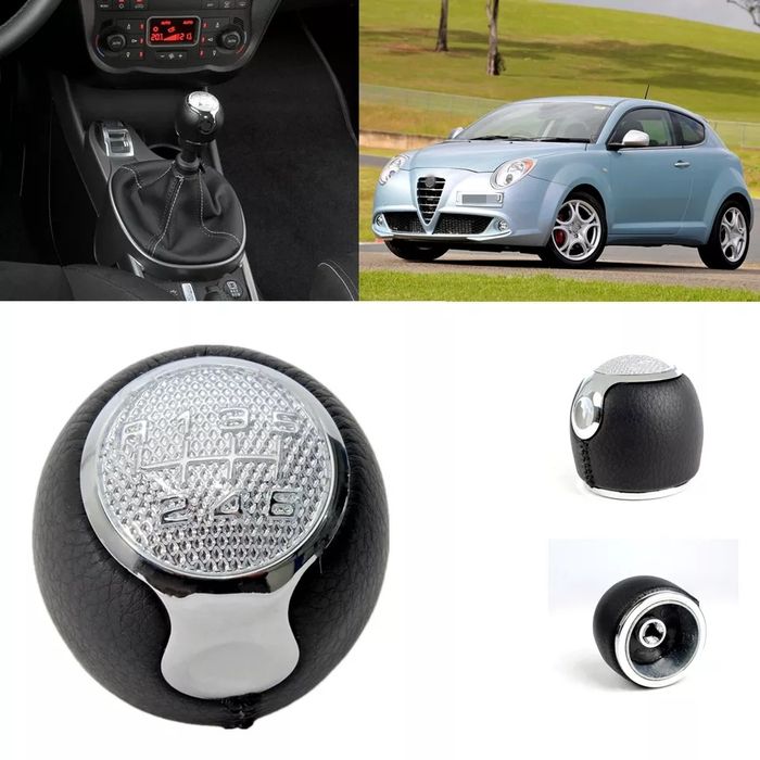 Moca Gear Shift Knob for Alfa Romeo MiTo (Leather) 5-Speed 6-Speed