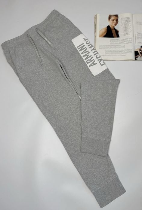 Штани сірі меланж Armani Exchange, спортивні сірі штани