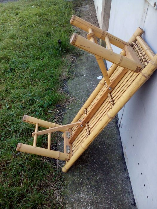 Bambusowy składany stolik ławeczka