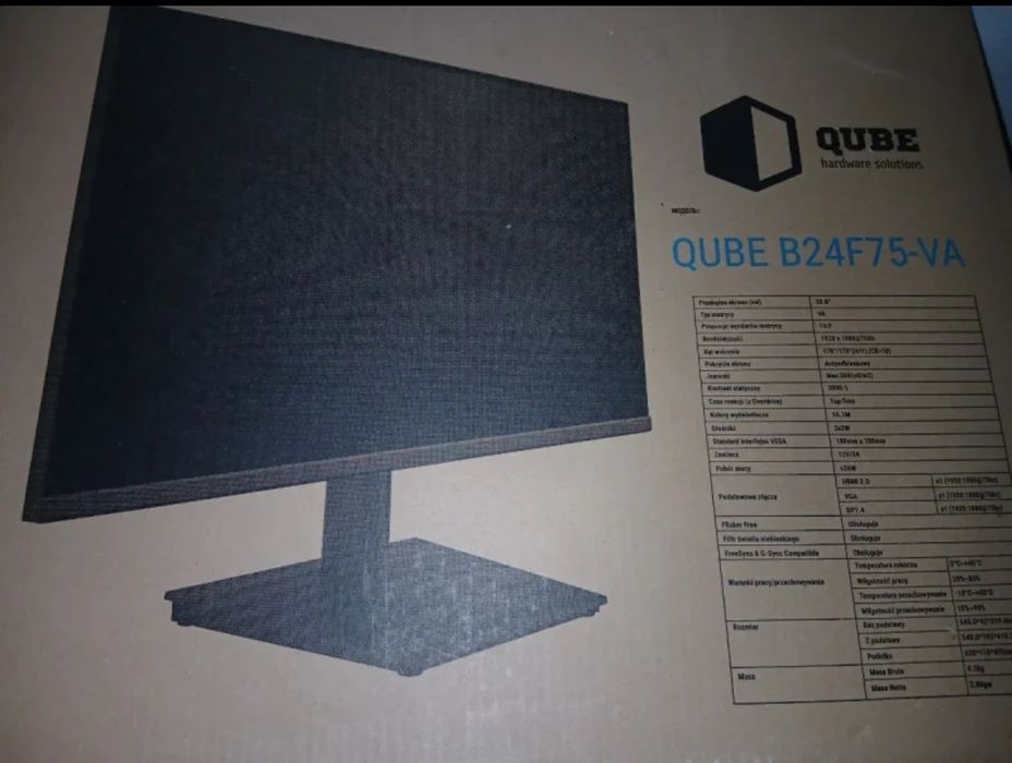 Monitor QUBE 24" na caixa, nunca usado
