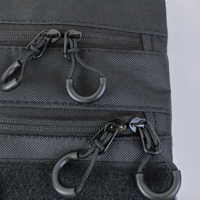 Мужской мессенджер из кордуры с КОБУРОЙ. Цвет: черный.