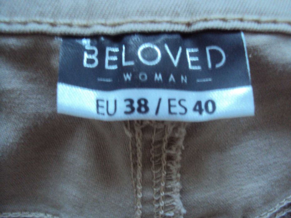 38 M spodnie rurki jasne damskie jasnobeżowe Beloved