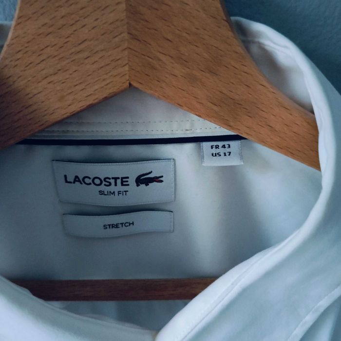 Lacoste L 43 nowa koszula męska biała elegancka do biura na okazję