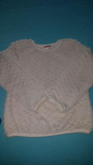 Camisola Peluche Branca Inverno - Tamanho 8 - Portes incluidos