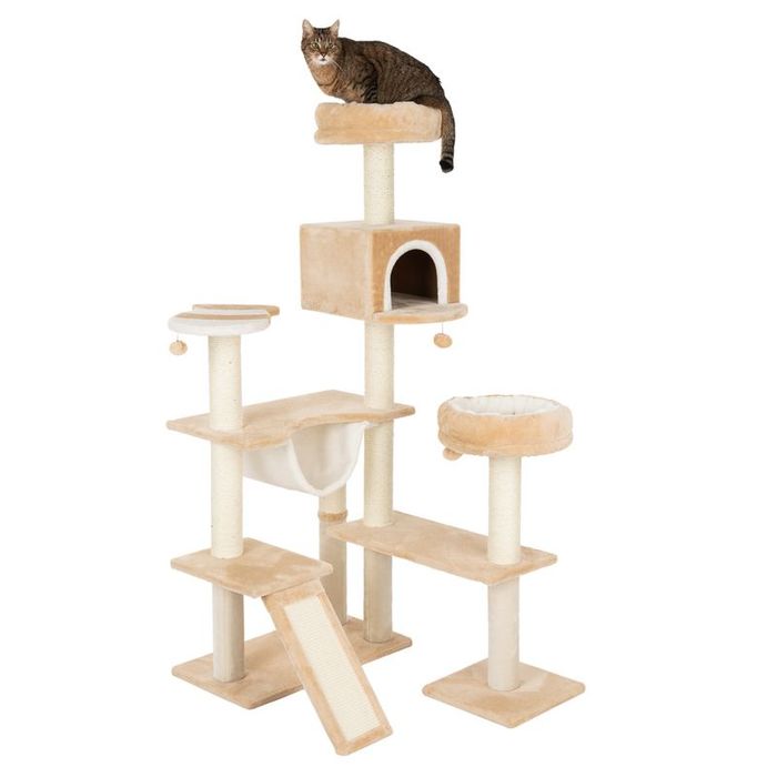 Domek z Piernika z Drabinką DUŻY Drapak dla Kota Beżowy 165x86x98cm ZW