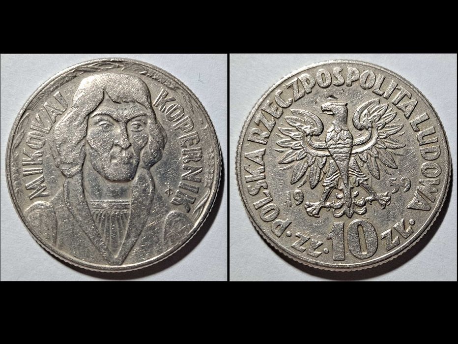 10 złotych - Mikołaj Kopernik - PRL - 1959 rok - Miedzionikiel