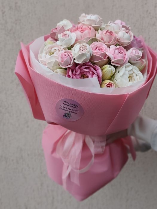 Букет квітів із натурального зефі