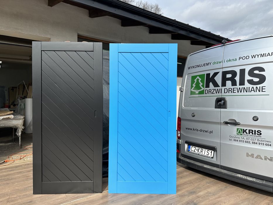 Drzwi wewnętrzne drewniane przesuwne czarne Na każdy wymiarCała Polska