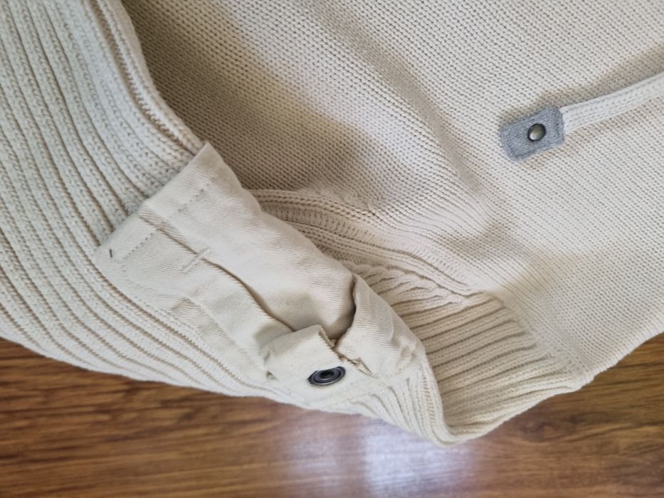 Męski swetr na zamek Burton L kremowy z kapturem