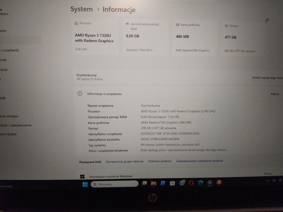 Laptop HP Ryzen3