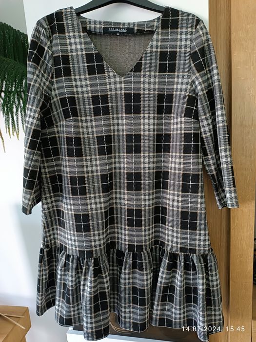 Sukienka Top Secret 36 trapezowa w kratkę