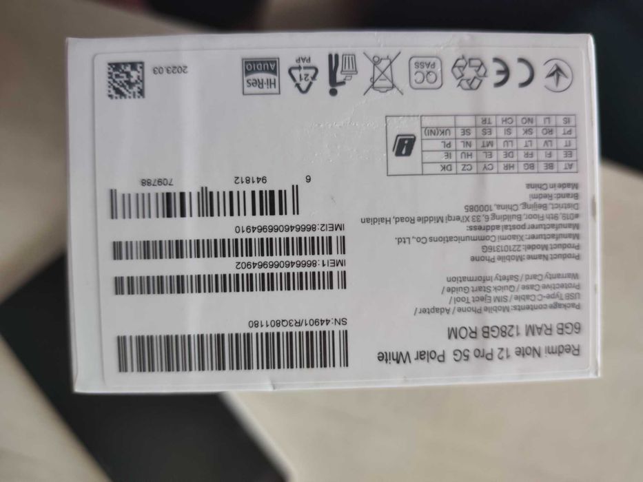 Telefon Redmi Note 12 Pro 5 g Polar White