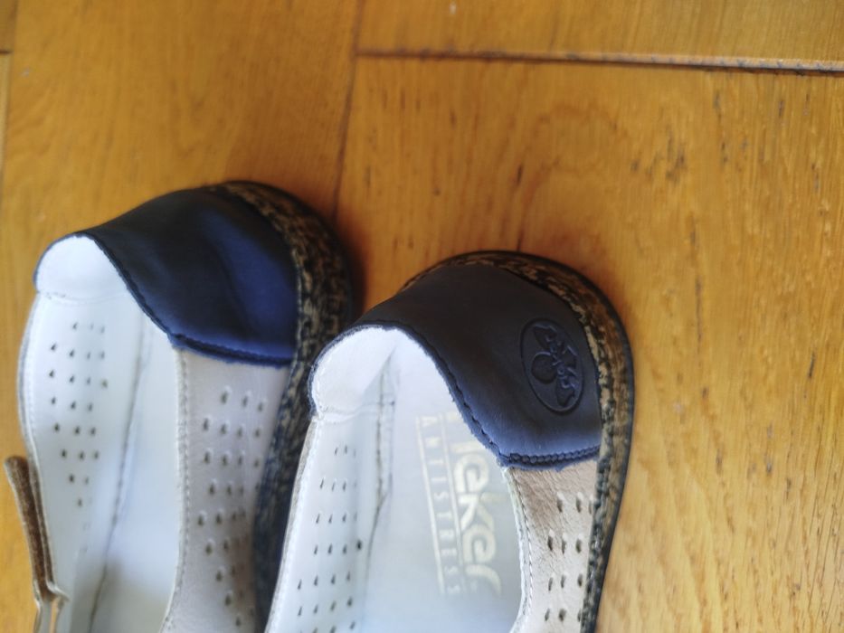 Rieker 41, damskie skórzane mega wygodne buty sandały wkł.26,5 cm