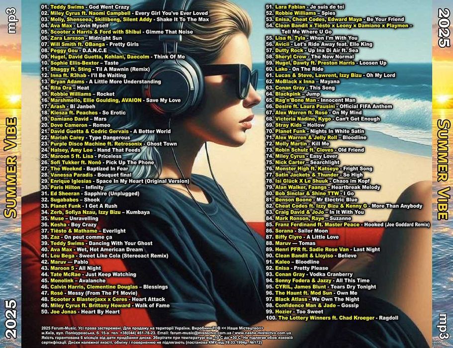 МУЗИКА: Сучасні українські та зарубіжні пісні, диски Нові, mp3
