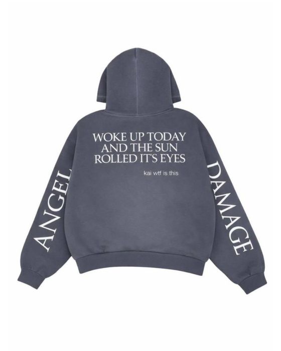 新品未使用　Ameri CUT OFF DAMAGE HOODIE 国際配送【Never mind the XU】damage oversized zip up hoodie