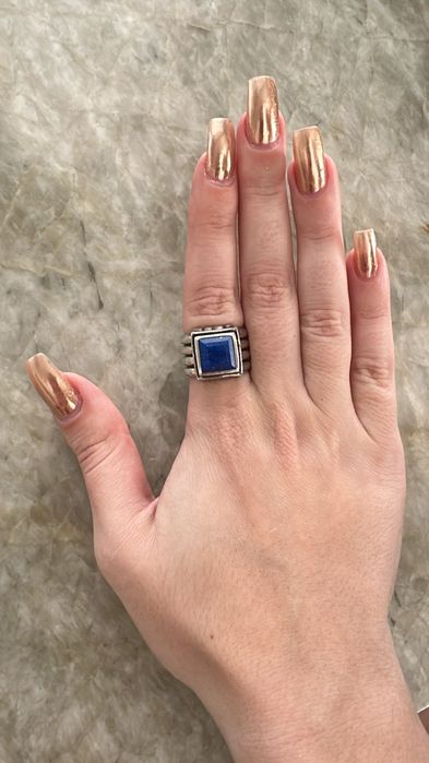 Anel de PRATA 925, com pedra Lápis-lazúli