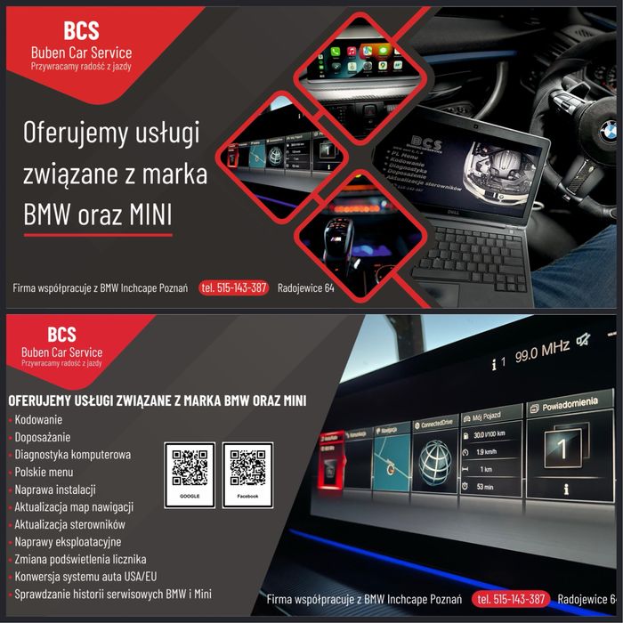 BMW/MINI Diagnostyka  CHIP TUNING doposażanie Kodowanie PL MENU Prog