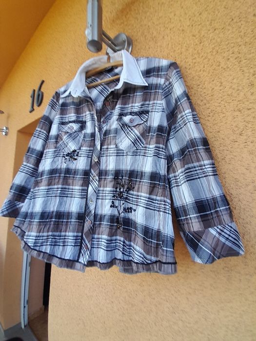 Luksusowa bluzka w kratę 44