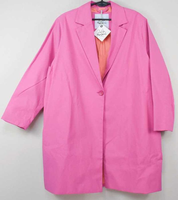 Pepe Jeans różowy prosty płaszcz oversize S M