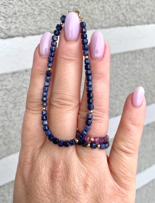 Bransoleka z szafirów 3.6mm , szafir, Goldfilled 14k