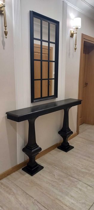 konsola drewniana  czarna 140 cm
