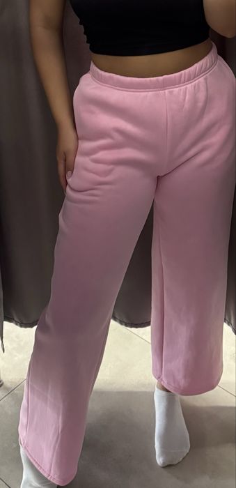Рожеві спортивні штани флісові