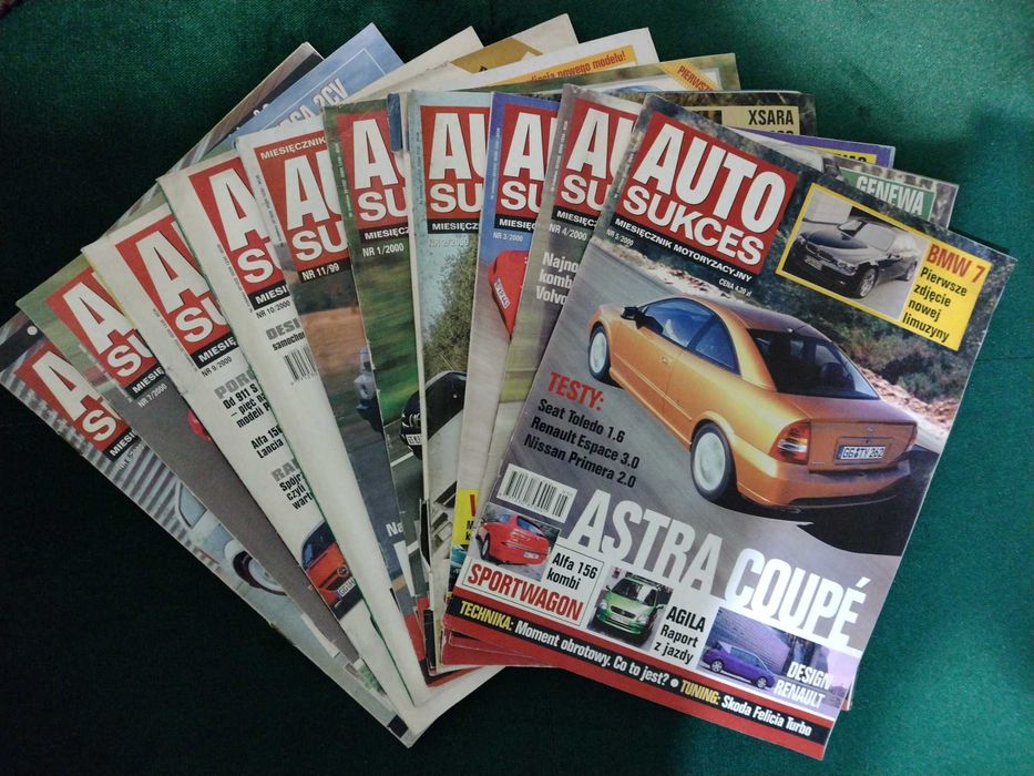 Miesięcznik motoryzacyjny "Auto Sukces", lata '94 - '00, 24 szt.