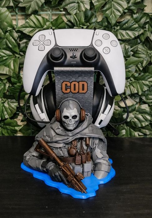 Suporte / Stand para Controle e Headset – Estilo COD PS5