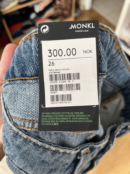 Spodenki jeansowe szorty Monki Kelly denim distressed 26 S