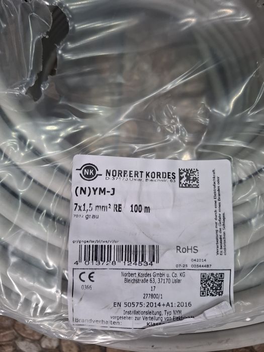 Kabel okrągły 7x1.5 100m