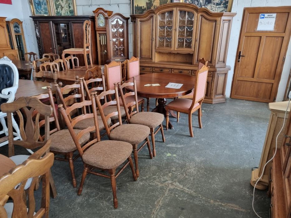 komoda dębowa witryna serwantka biblioteczka
