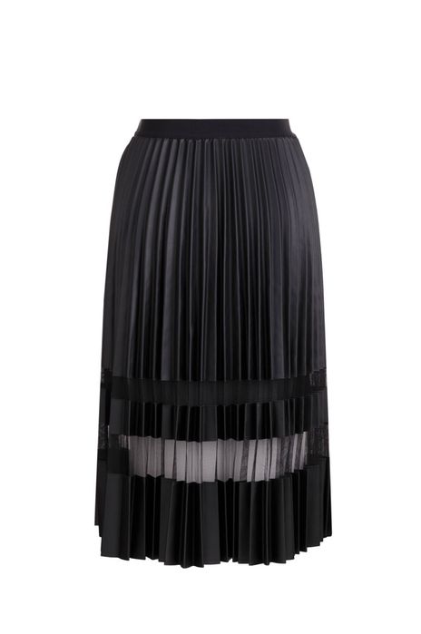 Плісована спідниця міді MY TWIN (Twinset) з екошкіри та сітки