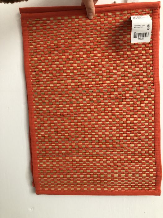 Plecione podkladki na stół pomarańczowe 2 szt set komplet NOWE