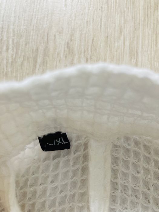 Szlafrok z gofrowanej bawełny kimono biały szybkoschnący