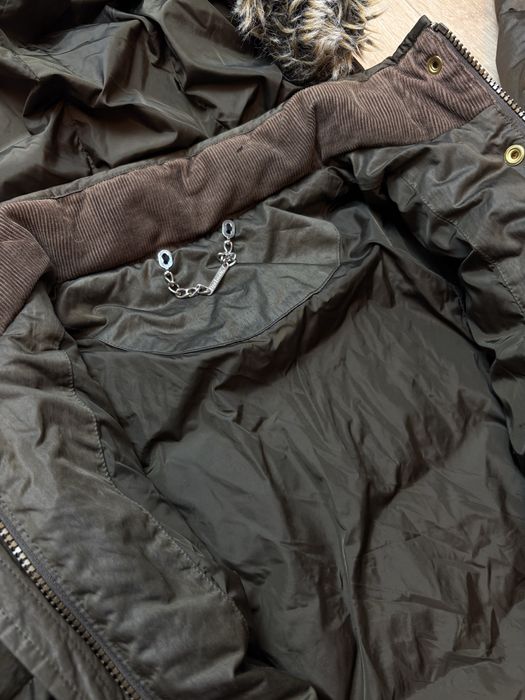 Barbour Arctic Damska L Kurtka Puchowa Parka z futrem Goose Down Jacket Casual