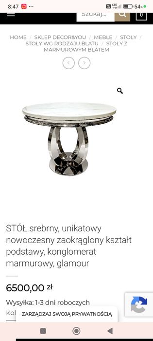 Stół nowoczesny Glamour