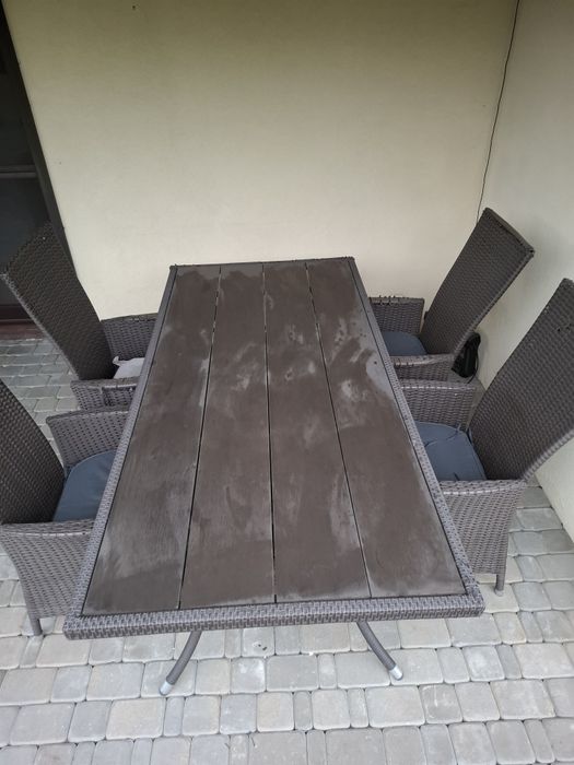 Zestaw mebli ogrodowych brązowych ratan JYSK