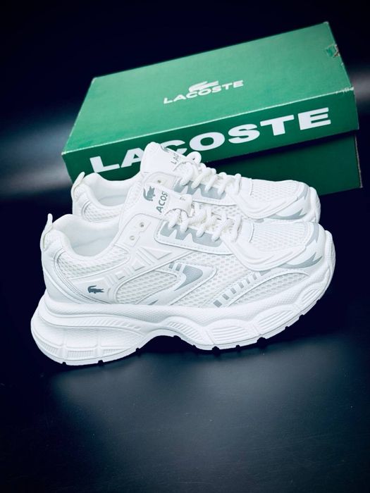 Топ кросовки от Lacoste женские лакоста красавки лакосте натуральная кожа Осенние женские красовки белые на платформе Сетка не сквозная