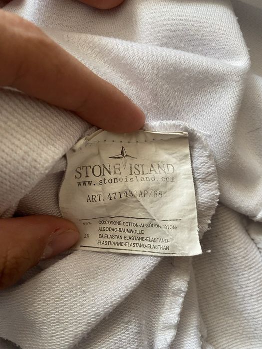Світшот Stone Island білий XL (маломірить, див. заміри)