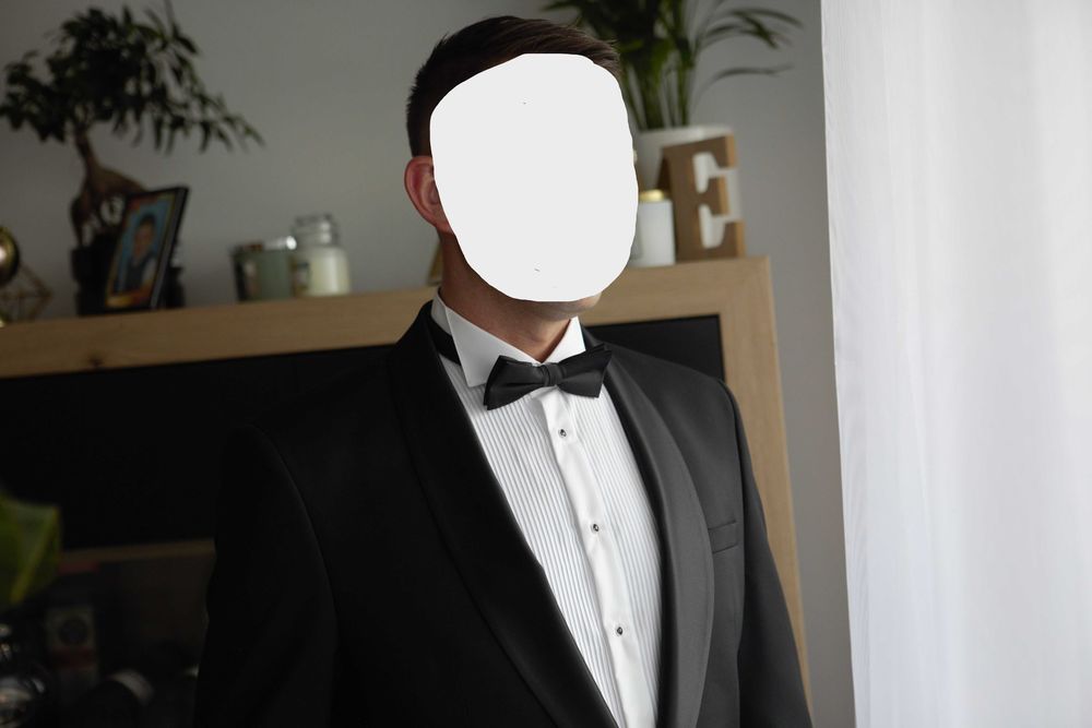 Garnitur, Smoking, do ślubu Giacomo Conti 100% wełna