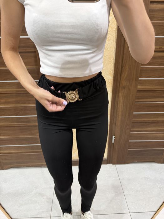 Legginsy modelujace push up z paskiem damskie
