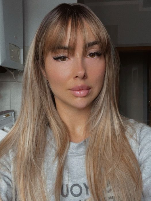 Blond peruka włosy refleksy dla kobiet damska nowa brąz jak naturalne