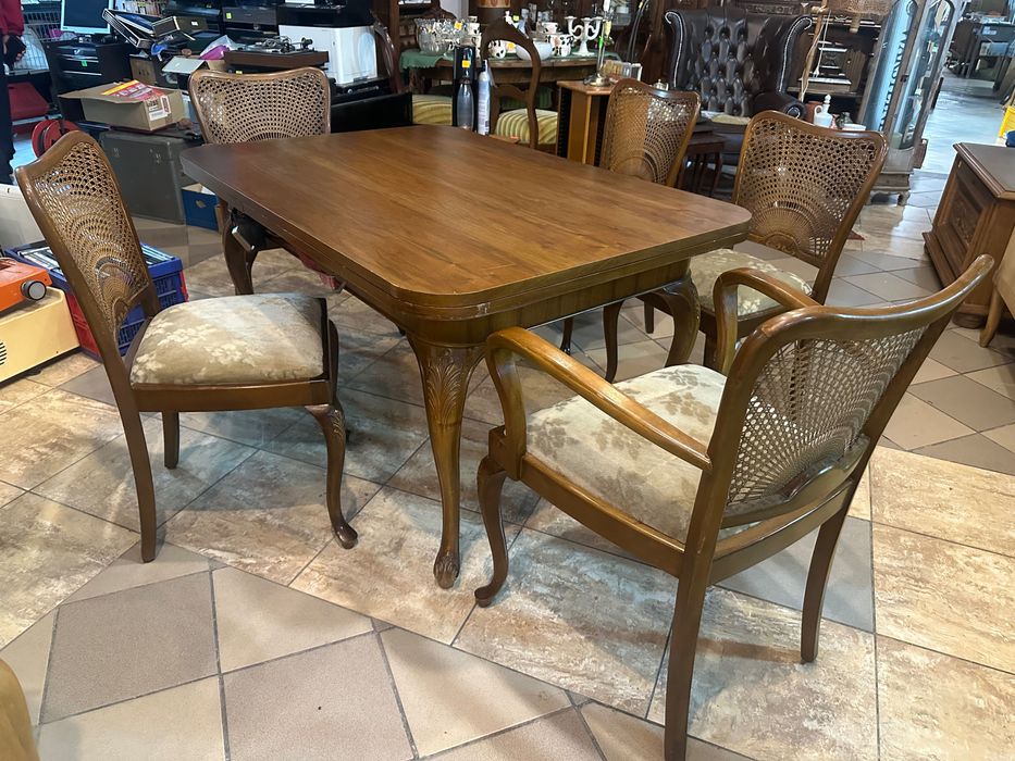 Stół rozkładany Ludwikowski + 3 krzeseł i 2 fotele – DOWOZ DO DOMU