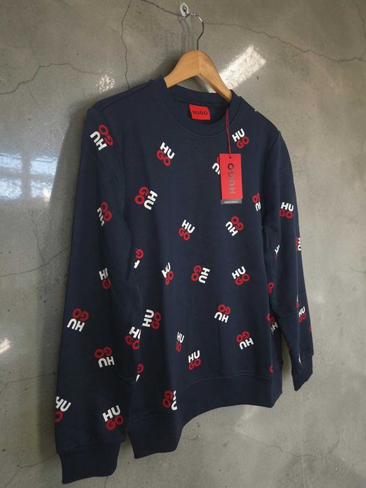 Hugo Boss Granatowa Bawełna 100% Bluza Męska