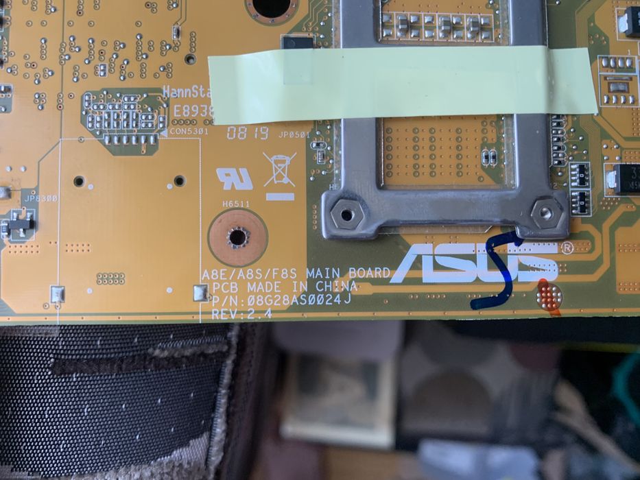 Материнская плата Asus x80l рабочая A8E/A8S/F8S