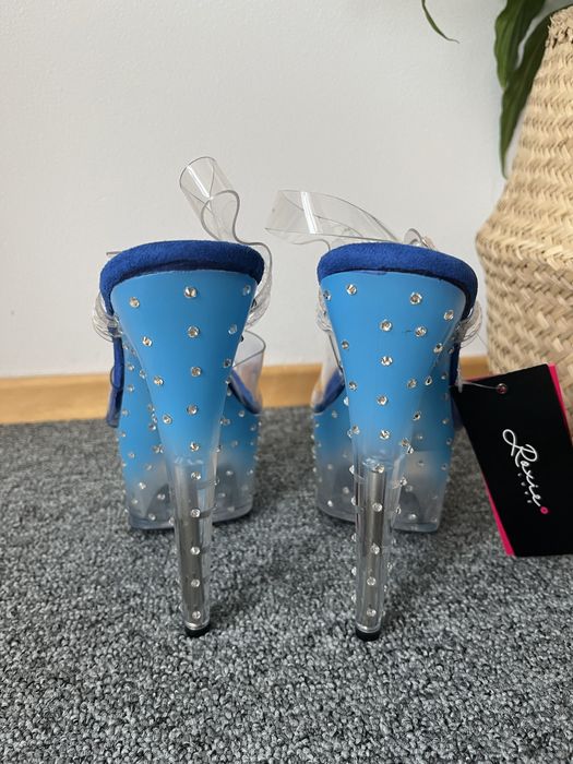Szpilki Pole Dance r. 40 II blue diamonds Roxie Luve nowe