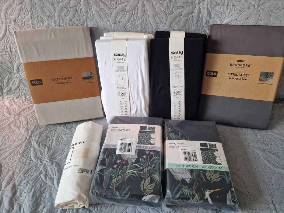 Постельное простынь  на резинке простыня пододеяльник  Sinsay Jysk Ike